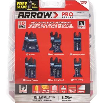 Arrow 10 Piece OIS Oscillating Multi Tool Blade Assortment Set