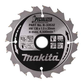 Makita SPECIALIZED Cordless Circular Saw Blade for Wood Cutting