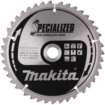 Makita SPECIALIZED Cordless Circular Saw Blade for Wood Cutting