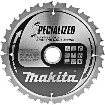 Makita SPECIALIZED Knot and Nail Cutting Saw Blade
