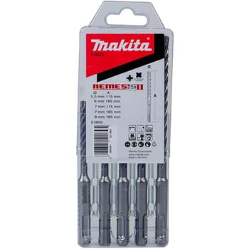 Makita Nemesis II 5 Piece SDS Plus Masonry Drill Bit Set