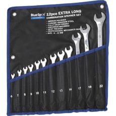BlueSpot 12 Piece Extra Long Combination Spanner Set BlueSpot 12 Piece Extra Long Combination Spanner Set