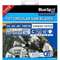 Bluespot 3 Piece Circular Saw Blade Set 210mm Bluespot 3 Piece Circular Saw Blade Set 210mm