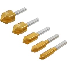Bluespot 5 Piece HSS Titanium Countersink Bit Set Bluespot 5 Piece HSS Titanium Countersink Bit Set