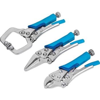 BlueSpot 3 Piece Mini Locking Plier and C Clamp Set