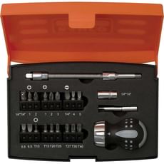 Bahco 808050-S22 22 Piece Stubby Ratchet Screwdriver and Bit Set