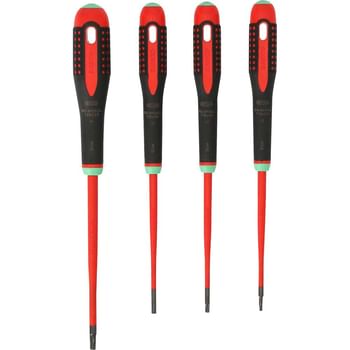 Bahco 4 Piece BE-9880Sl Ergo Slim VDE Insulated Screwdriver Set