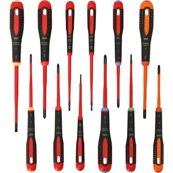 Bahco Ergo 12 Piece Slim VDE Insulated Screwdriver Set