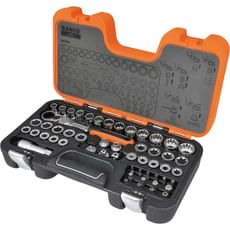 Bahco 53 Piece Combination Drive Pass Through Socket and Bit Set Metric Bahco 53 Piece Combination Drive Pass Through Socket and Bit Set Metric