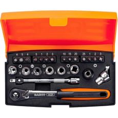 Bahco 24 Piece 1/4" Drive Hex Socket and Screwdriver Bit Set Metric Bahco 24 Piece 1/4" Drive Hex Socket and Screwdriver Bit Set Metric