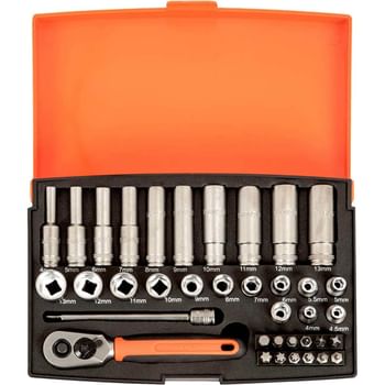 Bahco SL25L 37 Piece 1/4" Drive Deep Socket and Bit Set
