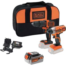 Black and Decker BCK25S2S 18v Cordless Combi Drill and Impact Driver Kit Black and Decker BCK25S2S 18v Cordless Combi Drill and Impact Driver Kit