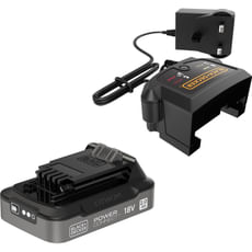 Black and Decker Genuine 18v Li-ion Battery and Charger Pack 2ah (New) Black and Decker Genuine 18v Li-ion Battery and Charger Pack 2ah (New)