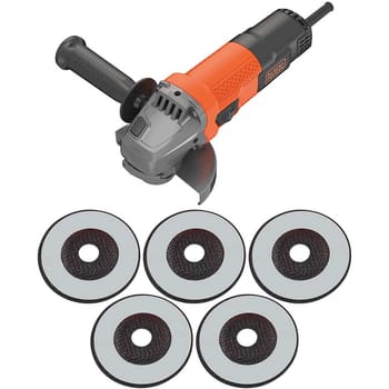 Black and Decker BEG110A5 Angle Grinder + 5 Discs 115mm