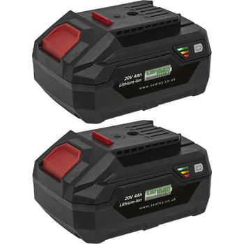 Sealey BK04 20v Cordless SV20V Li-ion Battery 4ah Pack of 2