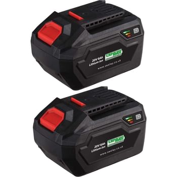 Sealey BK06 20v Cordless SV20V Li-ion Battery 6ah Pack of 2