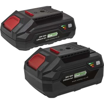 Sealey BK24 20v Cordless SV20V Li-ion Battery 2ah and 4ah Pack of 2