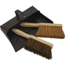 Sealey 3 Piece Metal Dustpan and Brush Set