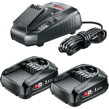 Bosch Genuine GREEN P4A 18v Cordless Li-ion Twin Battery 1.5ah and Fast Charger
