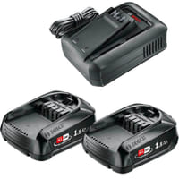 Bosch Genuine GREEN P4A 18v Cordless Li-ion Twin Battery 1.5ah and Fast Charger 