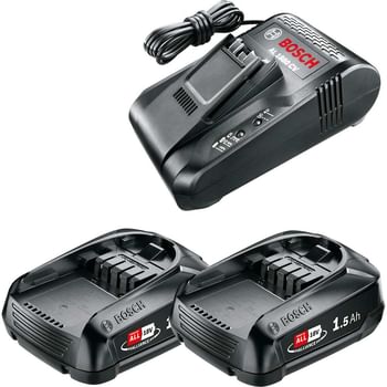 Bosch Genuine GREEN 18v Cordless Li-ion Twin Battery 1.5ah and 8A Fast Charger