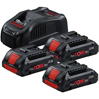 Bosch PRO 18v ProCore Cordless 3 Battery 4ah and Charger Set