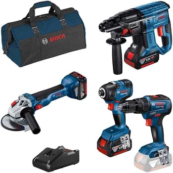 Bosch BAG+4 LS GSB 18v Cordless 4 Piece Brushless Power Tool Kit