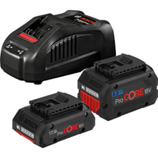 Bosch Genuine PRO BLUE 18v ProCore Cordless 2 Li-Ion Battery 4ah / 5.5ah and Charger Set 