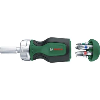 Bosch Ratchet Stubby Screwdriver and 6 Piece Bit Set
