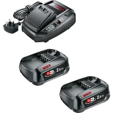 Bosch Genuine GREEN P4A 18v Cordless Li-ion Twin Battery 2ah and Fast Charger Bosch Genuine GREEN P4A 18v Cordless Li-ion Twin Battery 2ah and Fast Charger