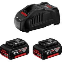 Bosch Genuine BLUE 18v Cordless Twin CoolPack Li-ion Batteries 5ah and Charger 