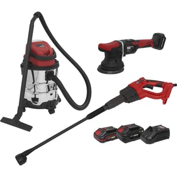 Sealey CP20V 20v Cordless 3 Piece Car Valeting Power Tool Kit