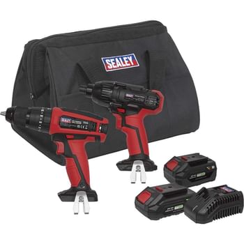 Sealey CP20V 20v Cordless Combi Drill and Impact Driver Kit