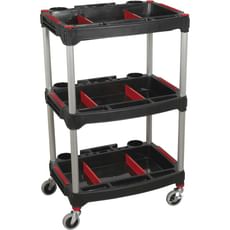 Sealey 3 Shelf Composite Trolley with Parts Storage