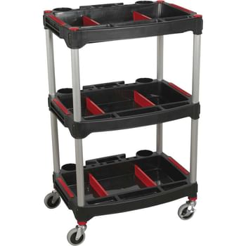 Sealey 3 Shelf Composite Trolley with Parts Storage