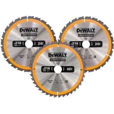 DeWalt 3 Piece 216mm Construction Circular Saw Blade Set DeWalt 3 Piece 216mm Construction Circular Saw Blade Set
