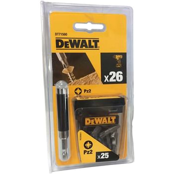 DeWalt 25 Piece Pozi 2 Screwdriver Bits and Holder