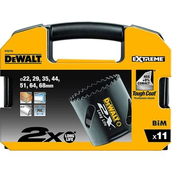 DeWalt 11 Piece Extreme 2x Life Hole Saw Set DeWalt 11 Piece Extreme 2x Life Hole Saw Set