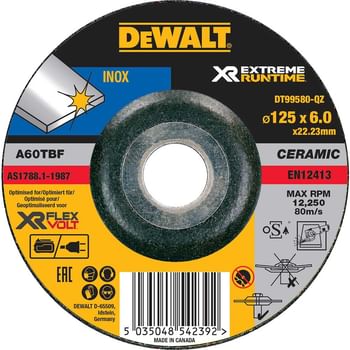 DeWalt Extreme Runtime 125mm x 6mm Metal Grinding Disc
