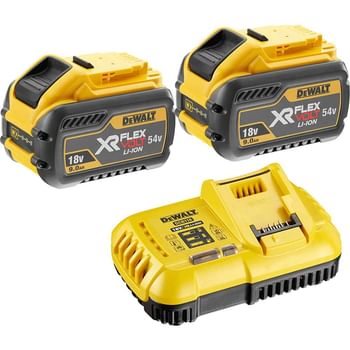 DeWalt 54v XR Cordless FLEXVOLT Twin Li-ion Battery and Fast Charger Pack 9ah