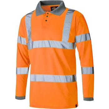 Dickies Mens Hi Vis Long Sleeve Polo Shirt