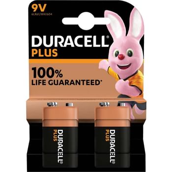 Duracell 9v Plus Power 100% Batteries