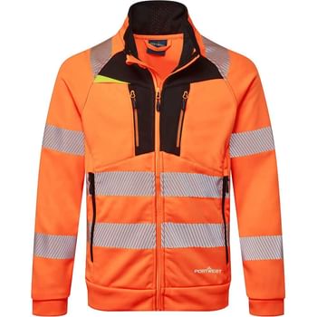 Portwest DX4 Hi Vis Funnel Neck Zipped Sweatshirt