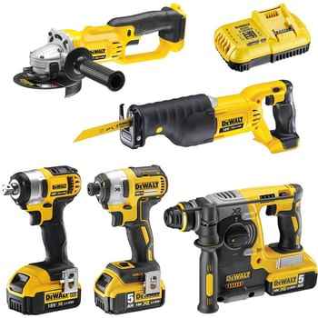 DeWalt 18v XR Cordless 5 Piece Power Tool Kit