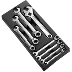 Expert by Facom 7 Piece Ratchet Combination Spanner Set in Tray Module Expert by Facom 7 Piece Ratchet Combination Spanner Set in Tray Module