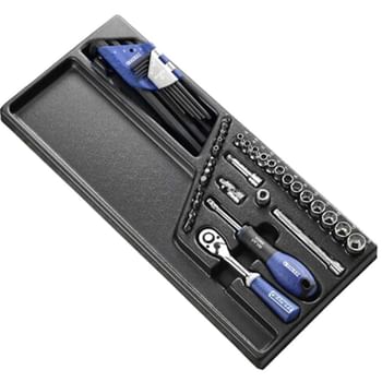 Expert by Facom 45 Piece 1/4" Drive Hex Socket, Screwdriver Bit and Allen Key Set in Module Tray