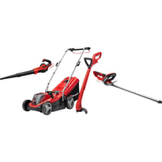 Einhell GE-CM 18v Cordless Rotary Lawnmower, Blower, Grass and Hedge Trimmer Kit