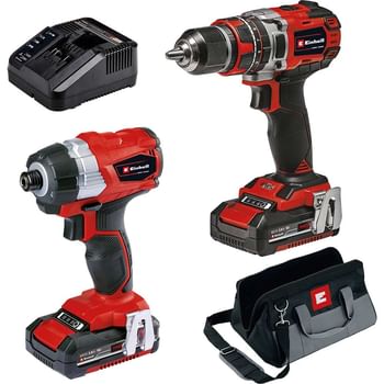 Einhell 18v Cordless Brushless Combi Drill and Impact Driver Kit