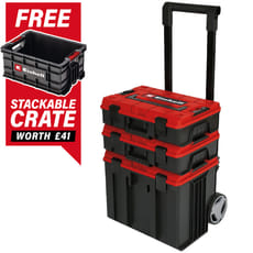 Einhell E-Case Tower Stackable Tool Box Set on Wheeled Trolley
