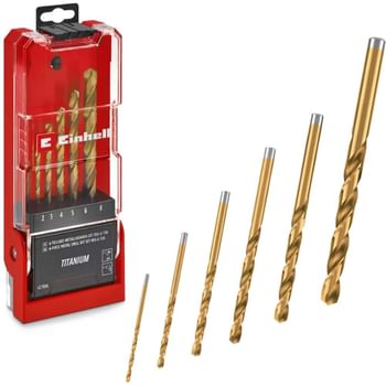 Einhell 6 Piece HSS-G Titanium Coated Drill Bit Set